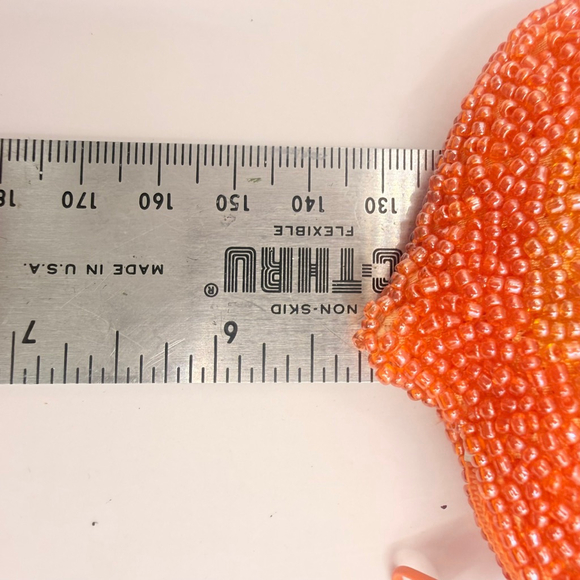 Vintage Women's Inge Christopher Beaded Peach Coin Purse - Picture 5 of 8